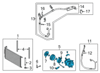 OEM 2021 Hyundai Elantra Compressor Assembly Diagram - 97701-AA100