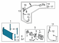 OEM Hyundai Elantra Condenser Assembly-Cooler Diagram - 97606-AA000