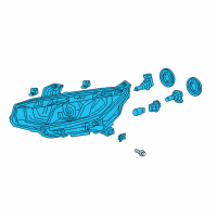 OEM Honda Light Assembly, R Hea Diagram - 33100-TBA-A01