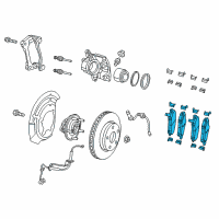 OEM 2021 Jeep Cherokee Front Disc Brake Pad Kit Diagram - 68225170AE