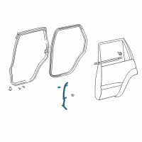 OEM Lexus GX470 Weatherstrip, Rear Door, No.3 RH Diagram - 67895-60010