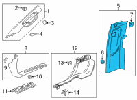 OEM 2021 Chevrolet Silverado 1500 Lock Pillar Trim Diagram - 84677088