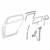 OEM 2018 Lexus LS500 Run, Rear Door Glass Diagram - 68147-50020