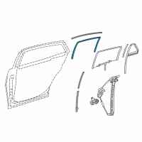 OEM 2019 Lexus LS500h Run, Rear Door Glass Diagram - 68142-50040