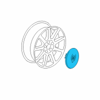 OEM Cadillac DeVille Center Cap Diagram - 9595547