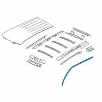 OEM 2000 Chevrolet Venture Weatherstrip, Front Side Door Roof Drip Diagram - 19153441