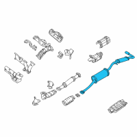 OEM 2000 Nissan Quest Exhaust, Main Muffler Assembly Diagram - 20100-7B000