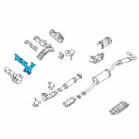 OEM 2001 Nissan Quest Exhaust Manifold With Catalytic Converter Passenger Side Diagram - 14002-7B100