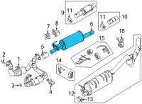 OEM 2022 Ford F-350 Super Duty Center Muffler Diagram - LC3Z-5201-A