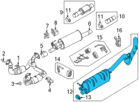 OEM 2021 Ford F-250 Super Duty Rear Muffler Diagram - LC3Z-5230-C