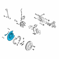 OEM Kia Sportage Rear Brake Back Plate Assembly, Left Diagram - 58251D3000