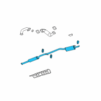 OEM 2007 Buick Lucerne Exhaust Muffler Assembly (W/ Exhaust Pipe & Tail Pipe) Diagram - 15921946