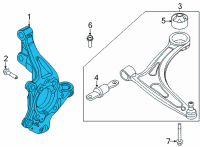 OEM Hyundai Sonata Knuckle-Front Axle, LH Diagram - 51710-L0500