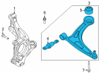 OEM Hyundai Sonata Arm Complete-FR LWR, LH Diagram - 54500-L1000