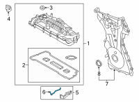OEM Lincoln Nautilus Lower Cover Gasket Diagram - K2GZ-6584-B