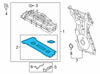 OEM Ford Maverick Valve Cover Gasket Diagram - K2GZ-6584-C