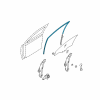 OEM 2007 Hyundai Accent Run-Front Door Window Glass RH Diagram - 82540-1E000