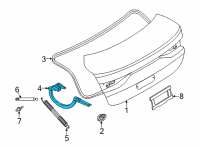 OEM BMW 228i xDrive Gran Coupe LEFT TRUNK LID HINGE Diagram - 41-00-9-465-133