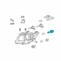 OEM 2012 Toyota Prius C Park Lamp Bulb Socket Diagram - 90075-60077