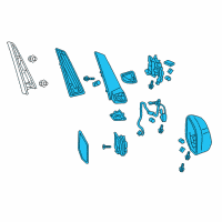 OEM 2012 Honda Odyssey Mirror Assembly, Driver Side Door (Formal Black Ii) (R.C.) (Heated) Diagram - 76250-TK8-A11ZA