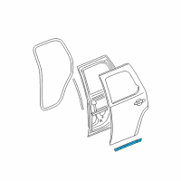 OEM 2014 Cadillac Escalade Weatherstrip-Rear Side Door Lower Auxiliary Diagram - 20835979
