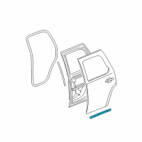 OEM 2011 GMC Yukon Weatherstrip-Rear Side Door Lower Auxiliary Diagram - 20835979