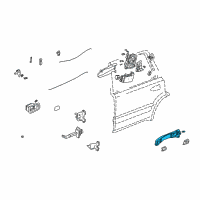 OEM 2005 Honda CR-V Handle Assembly, Left Rear Door (Outer) Diagram - 72680-S9A-003