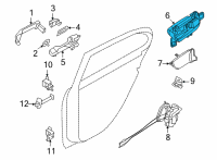 OEM 2021 Nissan Kicks Interior Door Handle Assembly, Left Diagram - 80671-5RB1A