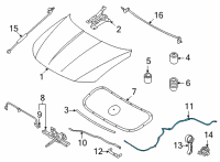 OEM 2022 Hyundai Tucson CABLE ASSY-HOOD LATCH RELEASE Diagram - 81190-N9000