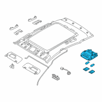 OEM 2016 Hyundai Elantra GT Overhead Console Lamp Assembly Diagram - 92800-A5100-TX