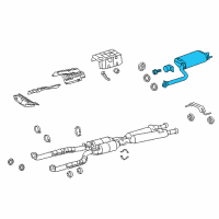 OEM 2017 Lexus LS460 Exhaust Tail Pipe Assembly, Left Diagram - 17440-38070