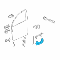 OEM 2005 Saturn Vue Handle Kit, Front & Rear Side Door Outside *Prime Diagram - 22730929