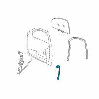 OEM Jeep Commander Channel-Front Door Glass Diagram - 55396540AB