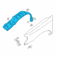 OEM 2000 Nissan Frontier Protector-Front Fender, RH Diagram - 63842-9Z400