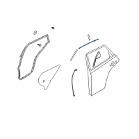 OEM Infiniti FX35 Moulding-Rear Door Sash, Front LH Diagram - 82283-CL70A