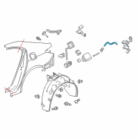 OEM Acura TLX Cable, Fuel Lid Open Diagram - 74411-TZ3-A01