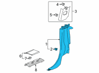 OEM 2022 GMC Sierra 3500 HD Lock Pillar Trim Diagram - 84255697