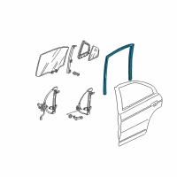 OEM 2004 Honda Civic Channel, Left Rear Door Run Diagram - 72775-S5A-003