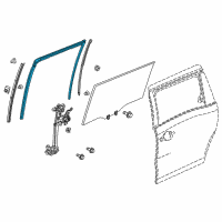 OEM 2018 Honda Odyssey Channel, Driver Side Door Run Slide Diagram - 72775-THR-A01