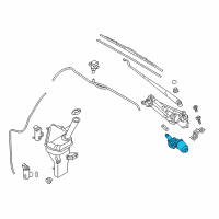 OEM Hyundai Elantra GT Windshield Wiper Motor Assembly Diagram - 98110-F2000