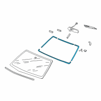 OEM 2008 Honda Ridgeline Rubber Set, FR. Windshield Dam Diagram - 04731-SJC-A00