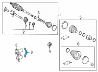 OEM 2022 Toyota Sienna Bearing Support Retainer Diagram - 43463-08010