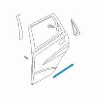 OEM 2005 Chevrolet Aveo Molding, Rear Side Door Window Reveal Diagram - 96541726