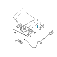 OEM 2018 Nissan Frontier Clamp-Rod Hood Diagram - 65722-EA000