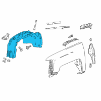 OEM 2019 GMC Sierra 1500 Fender Liner Diagram - 23496265