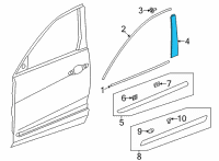 OEM 2022 Acura MDX Garnish Assembly Right, Front Diagram - 72430-TYA-A01