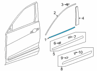 OEM 2022 Acura MDX Molding, Left Front Door Diagram - 72450-TYA-A11