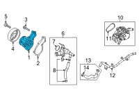 OEM Hyundai Elantra Pump Assembly-Coolant Diagram - 25100-2J000