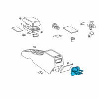 OEM 2008 Pontiac Vibe Holder, Front Floor Console Rear Cup Diagram - 88972598