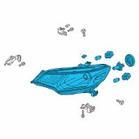 OEM 2017 Honda Fit Headlight Assembly, Driver Side Diagram - 33150-T5A-A01
